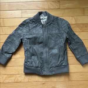 NEVER WORN Oshkosh Genuine Kids Faux Leather Gray Motocross Jacket